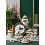 Bowl and dish set household Jingdezhen 77 pieces of high-grade European bone china tableware Phnom Penh bowl luxury combination gift box