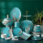 Bowl and dish set household Jingdezhen 86 pieces of Chinese Bone China, high-grade light luxury tableware, bowl, plate, spoon, ceramic ware combination