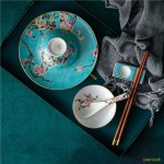 Bowl and dish set household Jingdezhen 86 pieces of Chinese Bone China, high-grade light luxury tableware, bowl, plate, spoon, ceramic ware combination