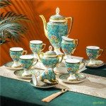 Jingdezhen enamel color high-end tea light luxury ins Coffee Set European style small luxury household cup and dish set Jingtai