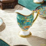 Jingdezhen enamel color high-end tea light luxury ins Coffee Set European style small luxury household cup and dish set Jingtai