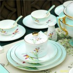 Jingdezhen high-grade 88 pieces of gold painted Chinese tableware set bone china tableware bowl and plate family hotel club table