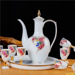 Jingdezhen color glaze, wine, household ceramic, Baijiu, golden yellow wine glass, high-end gift set