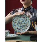 Jingdezhen high-grade bone china tableware set dishes set household soup bowl chopsticks plate light luxury enamel color ceramic combination